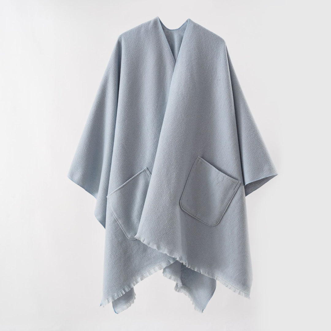 Damen Oversize-Capeponcho aus Wollmix mit Kapuze und Eingrifftaschen Shop Nory