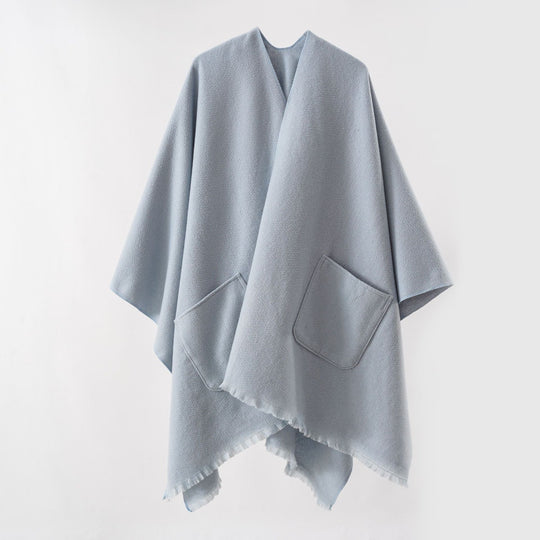 Damen Oversize-Capeponcho aus Wollmix mit Kapuze und Eingrifftaschen Shop Nory