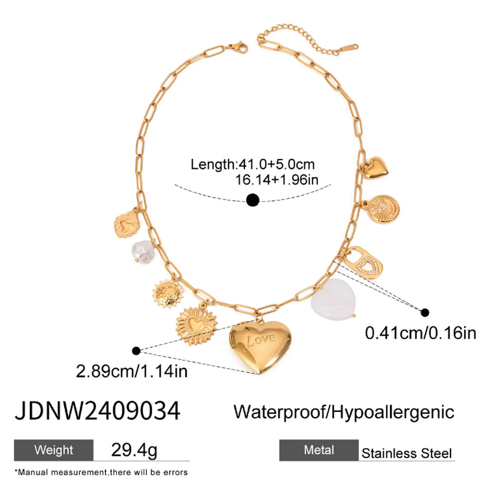 Damen Herzanhänger Halskette mit eleganter Goldfüllung Shop Nory