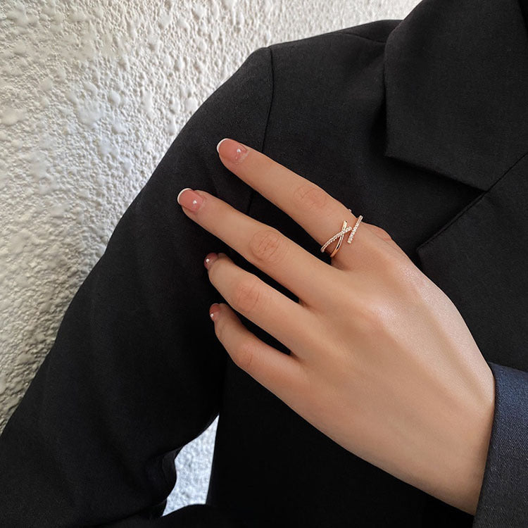 Damen Offener Zirkonia-Ring mit elegantem Design Shop Nory