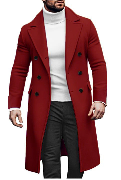 Herren Eleganter Doppelreiher-Mantel mit hochwertigem Material und klassischem Schnitt