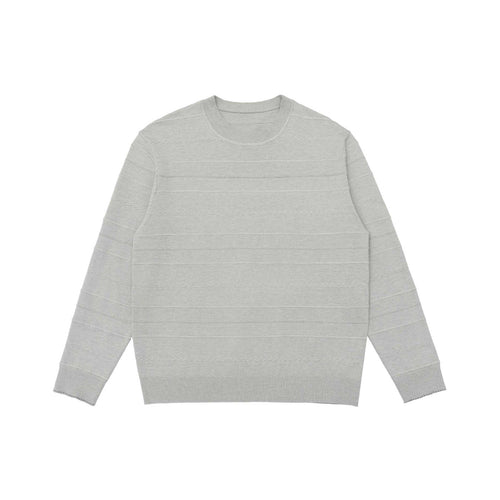 Unisex Leichter Rundhalspullover aus Baumwollmischung mit dezenter Strukturstreifen‑Optik und geripptem Saum Shop Nory