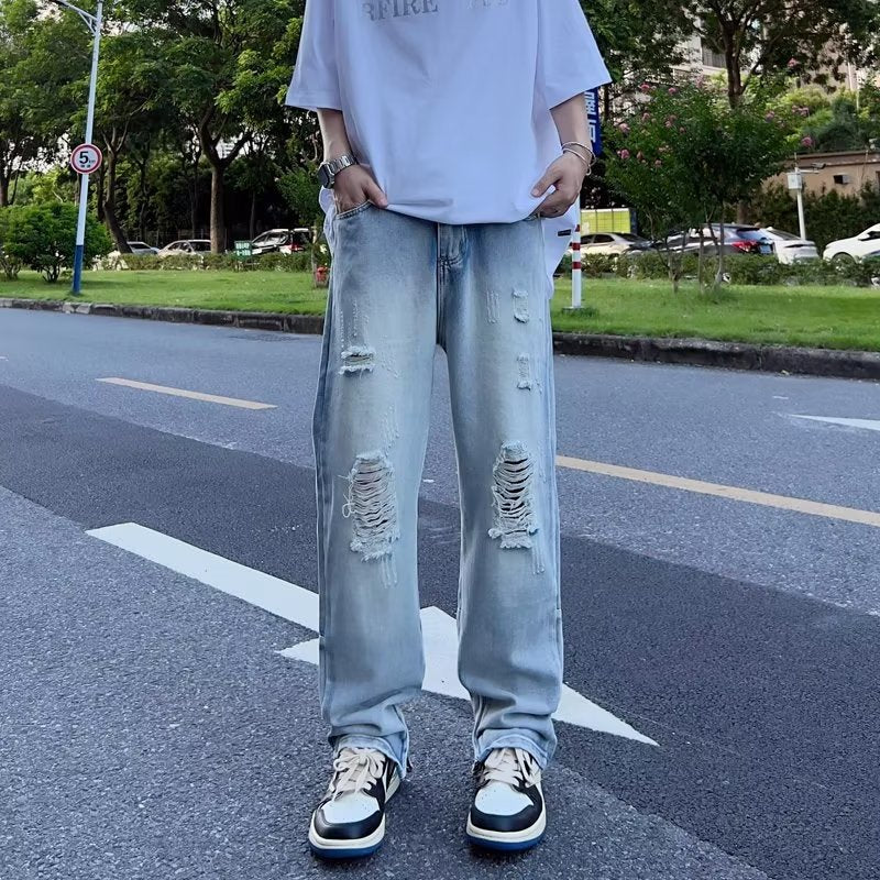 Herren Destroyed Denim-Jeans Shop Nory