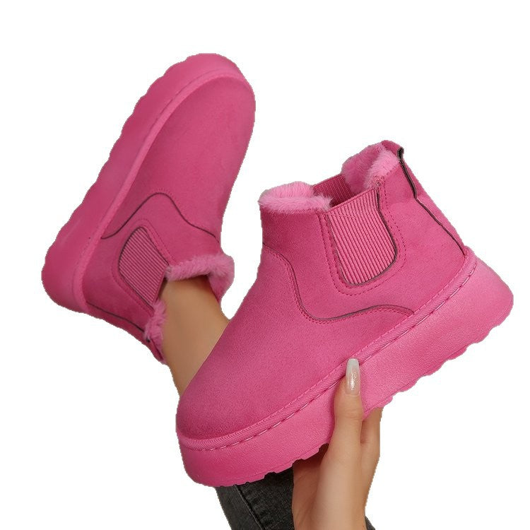 Damen Gefütterte Chelsea‑Stiefeletten aus Wildlederoptik mit elastischer Seitenblende und profilierter Gummisohle Shop Nory