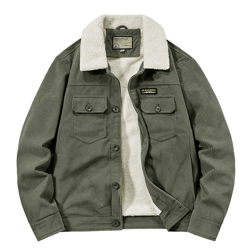 Herren Cordjacke im Truckerstil mit Teddyfutter und aufgesetzten Brusttaschen Shop Nory