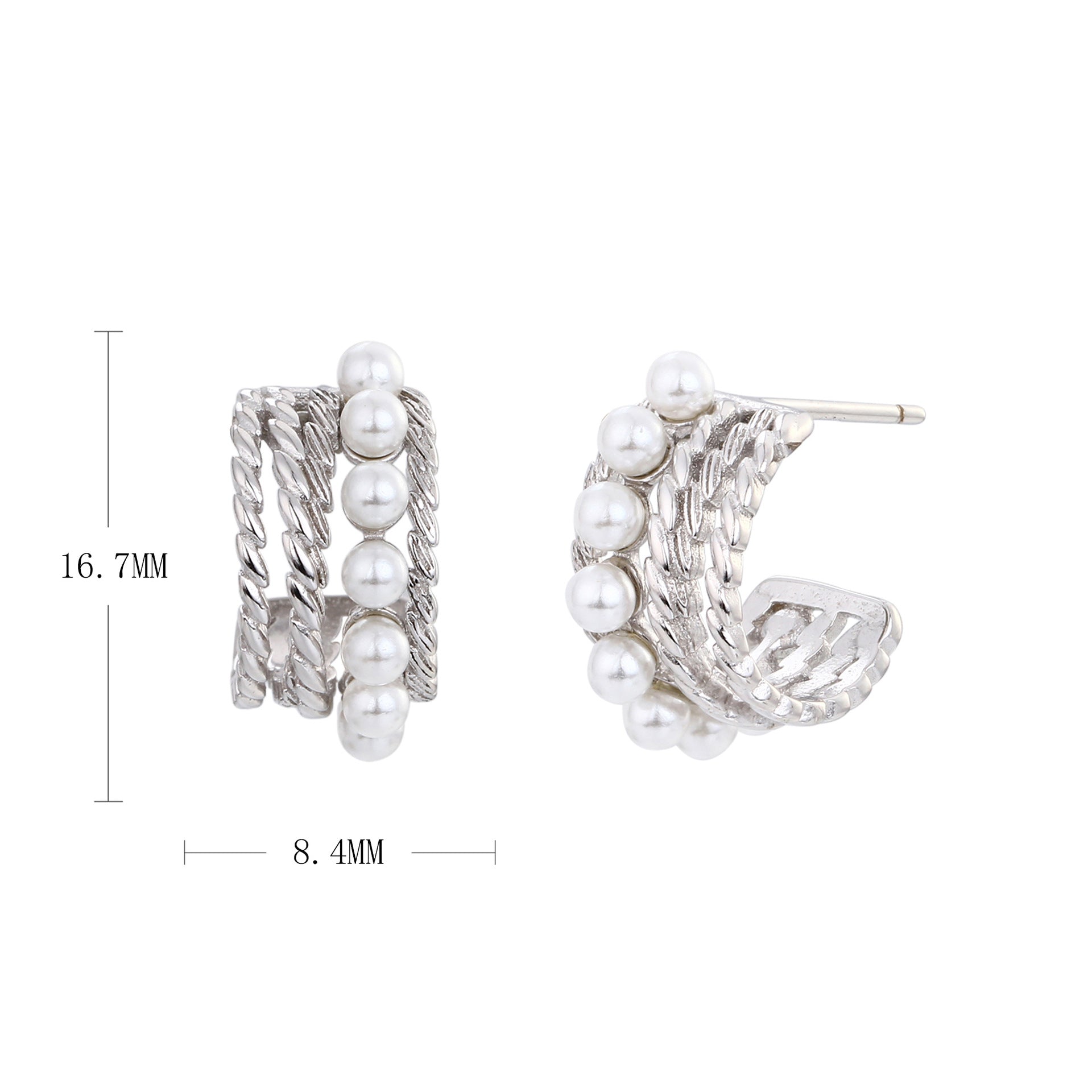 Damen Ohrhänger mit kunstvollem Zopfmuster und eleganten Perlen-Details Shop Nory