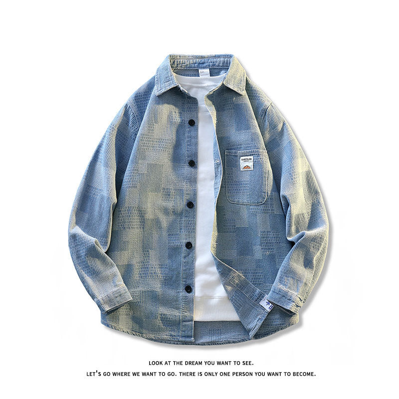 Herren Strukturierte Overshirt‑Hemdjacke aus Cord mit aufgesetzter Brusttasche Shop Nory
