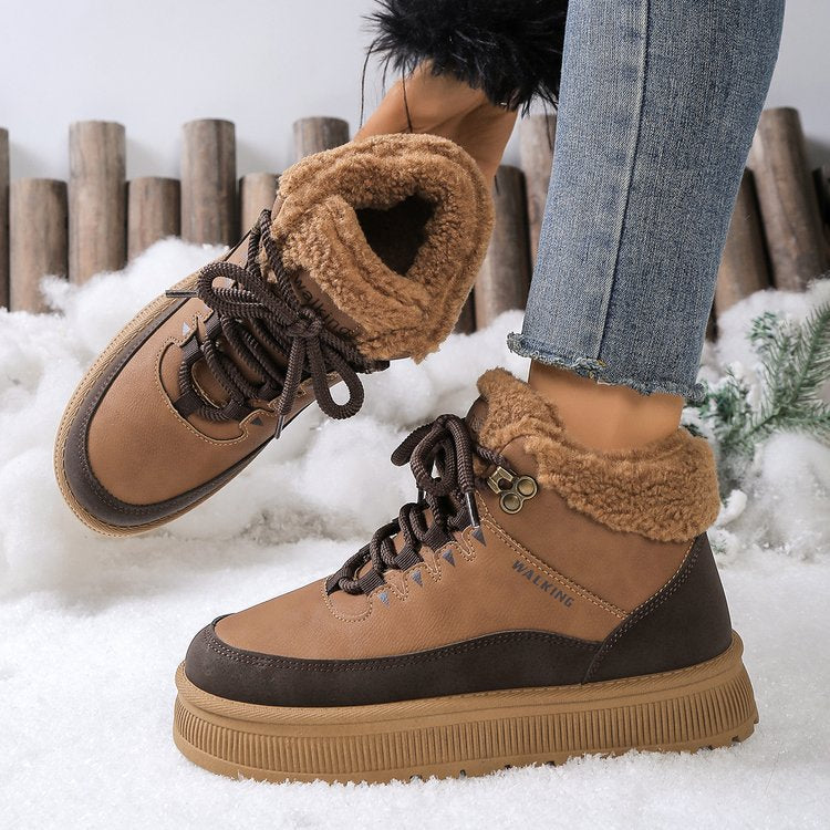Damen Gefütterte Plateau-Wintersneaker mit Teddyfutter und profilierter Gummisohle Shop Nory