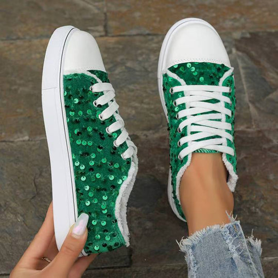 Damen Glitzernde Sneaker mit modischen Pailletten und lässigem Design
