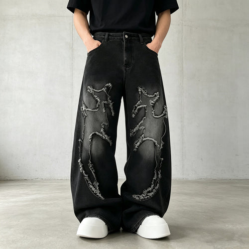 Herren Weit geschnittene Destroyed Jeans Shop Nory