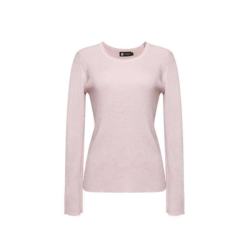 Damen Feinstrickpullover mit Rundausschnitt, schmaler Silhouette und Zierknopfärmeln Shop Nory