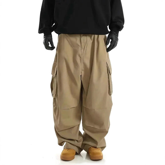 Herren Weite Baggy-Cargohose mit tiefem Schritt, großen Klappentaschen & relaxed Fit Shop Nory