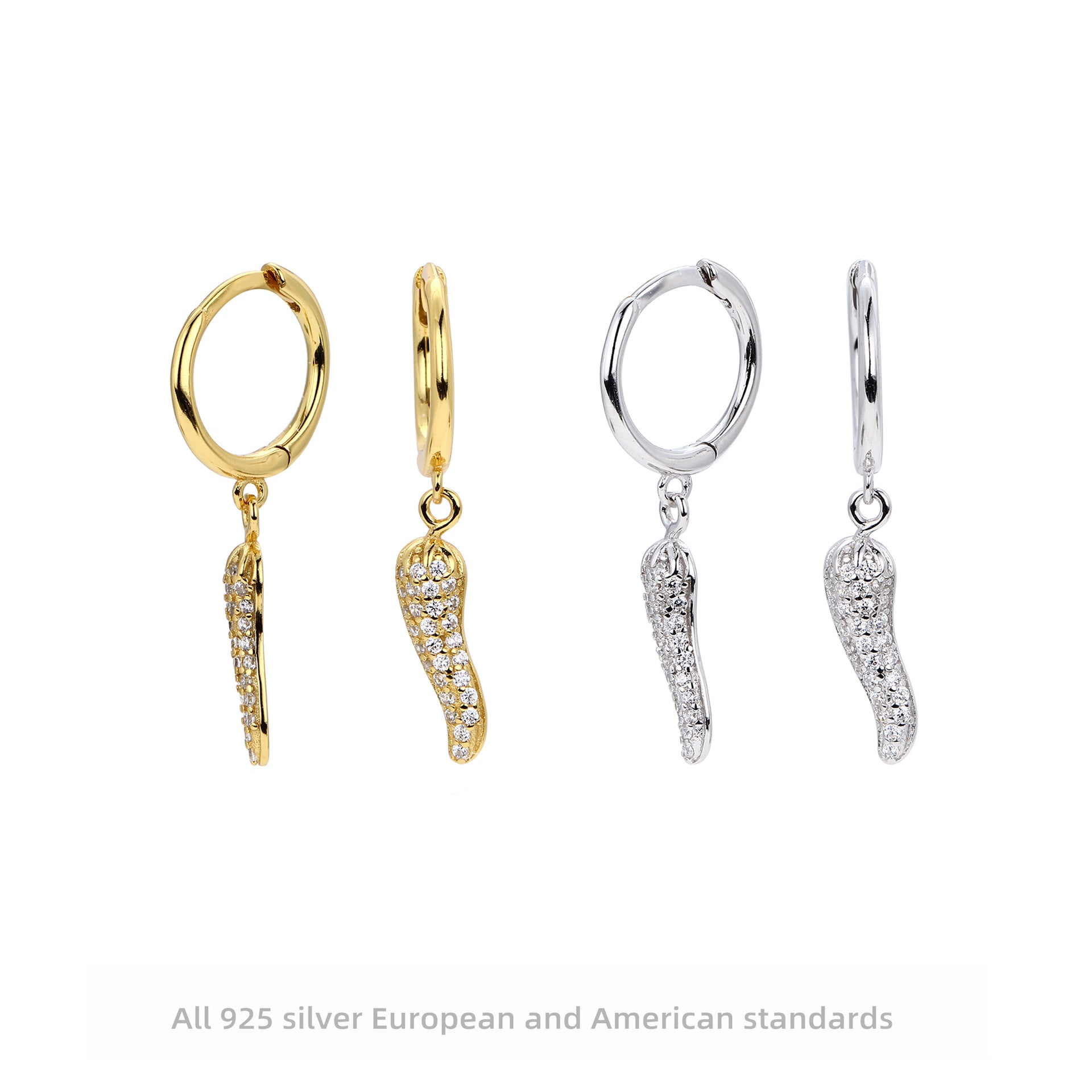 Damen Ohrringe mit funkelnden Zirkonakzenten in elegantem Tropfen-Design Shop Nory