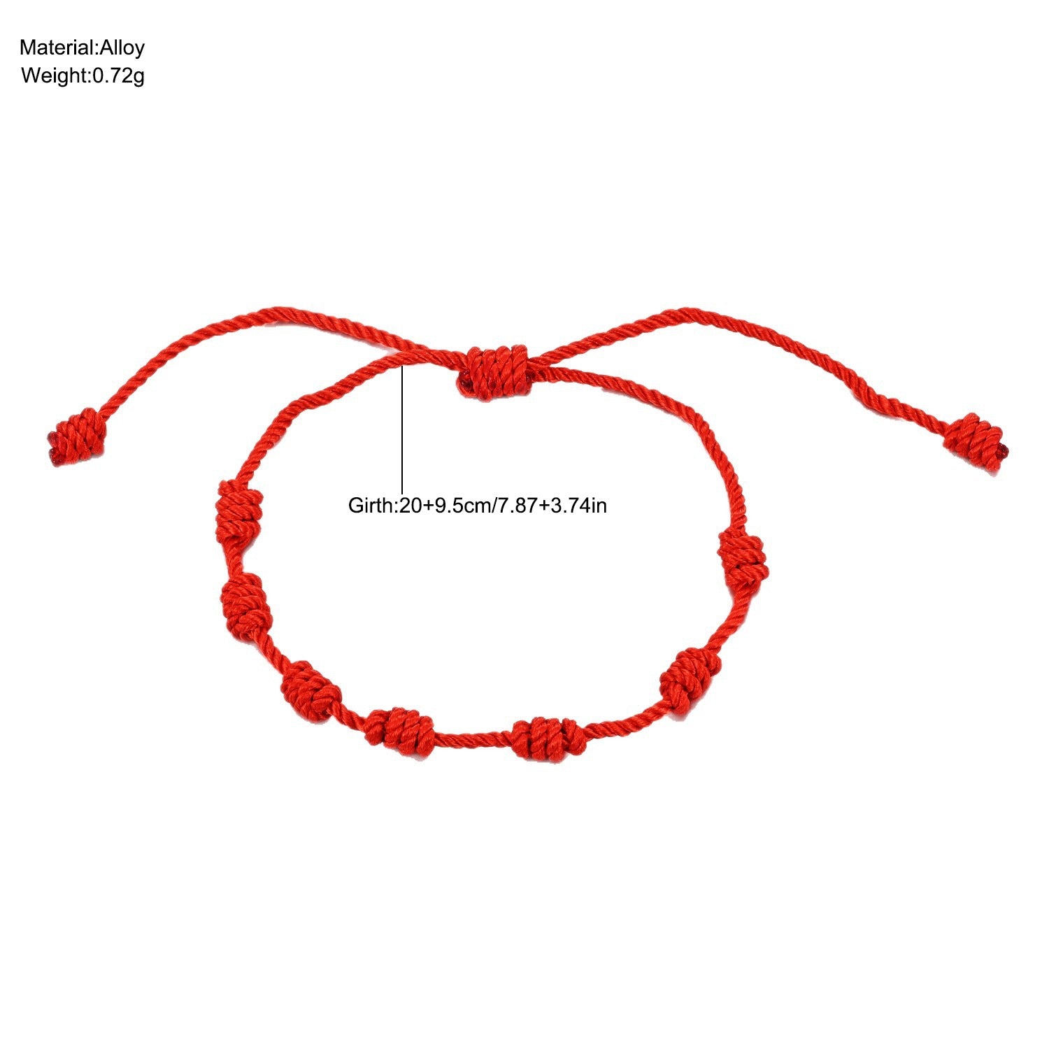 Damen Fußkettchen aus geflochtenem Nylon mit Knoten-Design Shop Nory