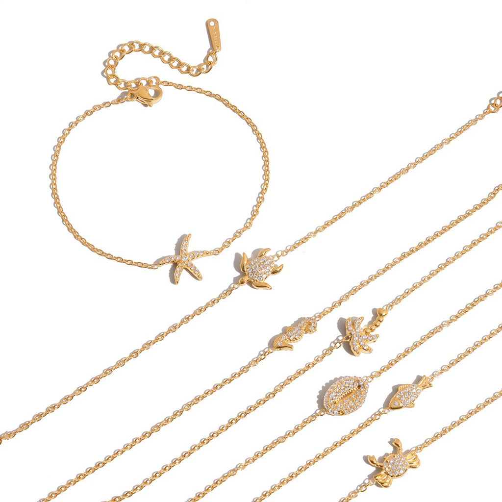 Damen Armreif mit muschelförmigem Design aus hypoallergenem Edelstahl Shop Nory