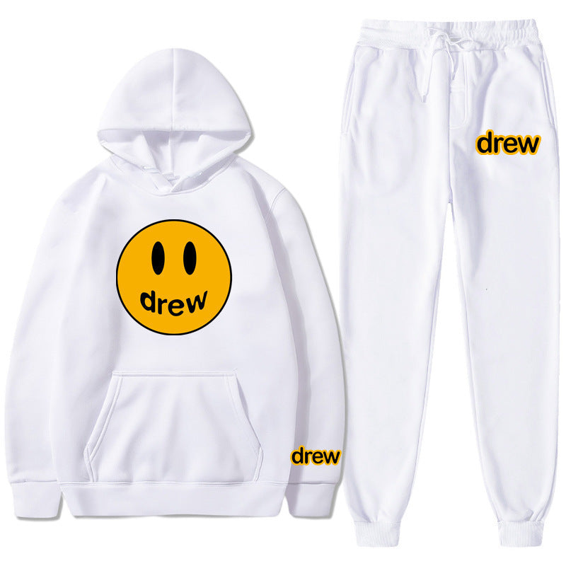 Unisex nan zweiteiliges Lounge-Set aus French-Terry mit Smiley-Print Kapuzenpullover und tapered Jogginghose Shop Nory