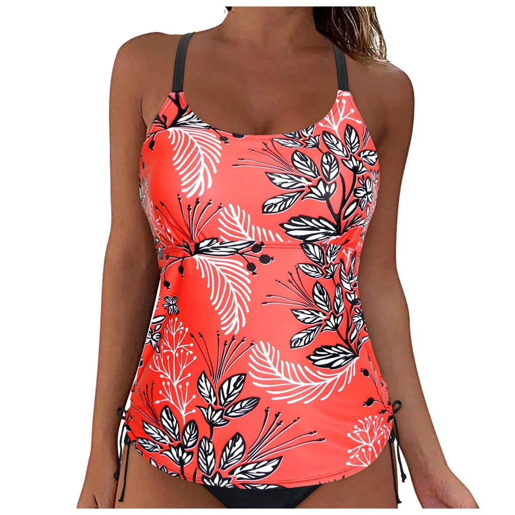 Damen lässiges Tankini-Oberteil mit Schnürung