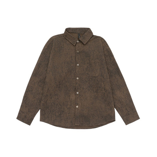 Unisex Leichtes Oversize-Hemdjacken-Shirt mit gewaschener Struktur und Brusttasche Shop Nory