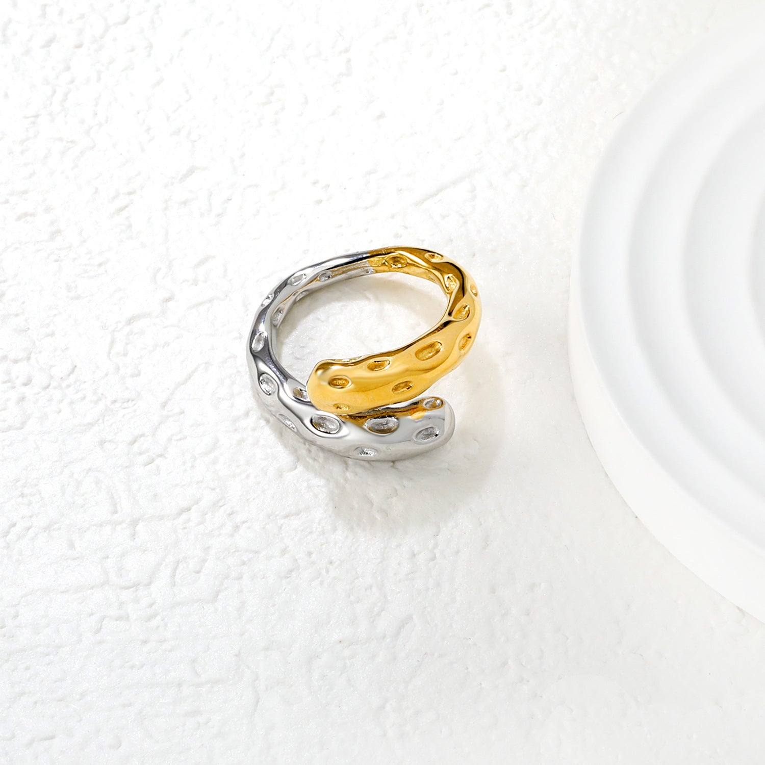 Damen Ring mit doppeltem Design und einstellbarer Größe Shop Nory