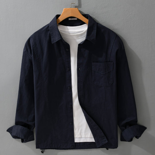Herren Leichtes Overshirt-Jackett aus Baumwollmix mit aufgesetzter Brusttasche Shop Nory