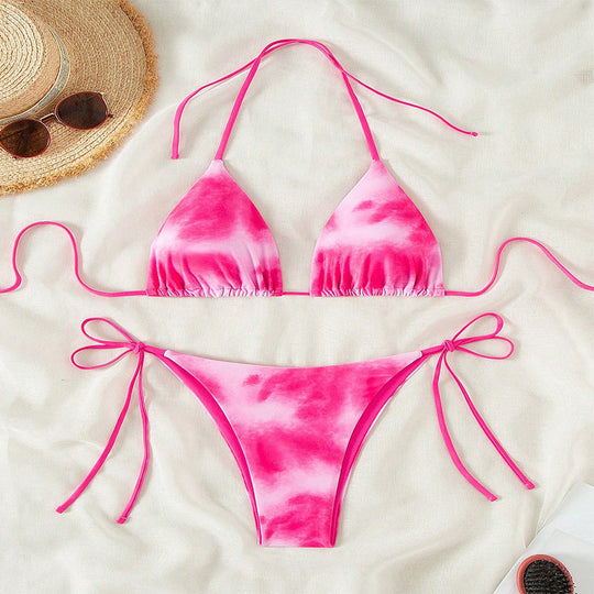 Damen Triangel-Bikini-Set mit elegantem Schnürdetail