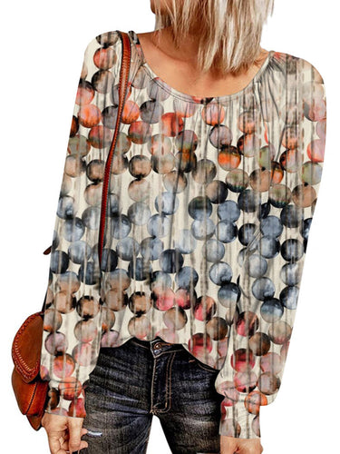 Damen Ethno-Print Oversize-Tunika mit Rundhalsausschnitt und langen Ballonärmeln Shop Nory