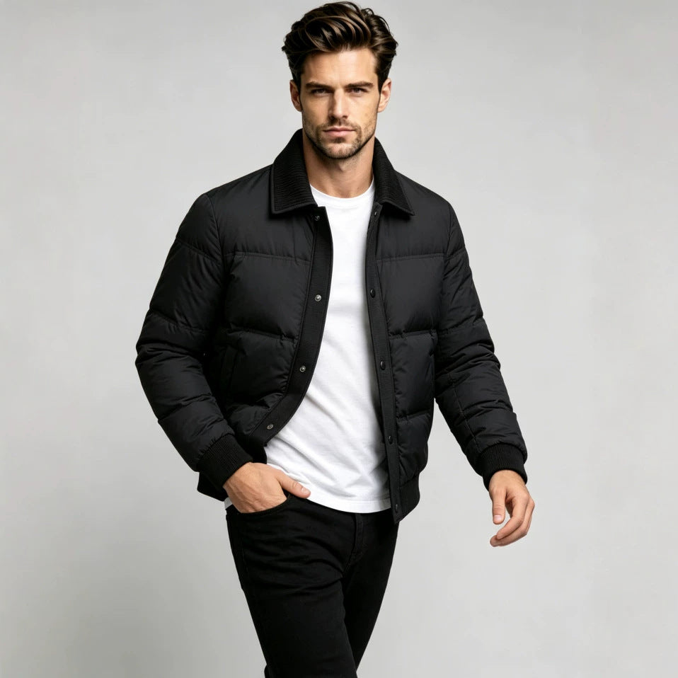 Herren Modische Steppjacke mit hohem Kragen