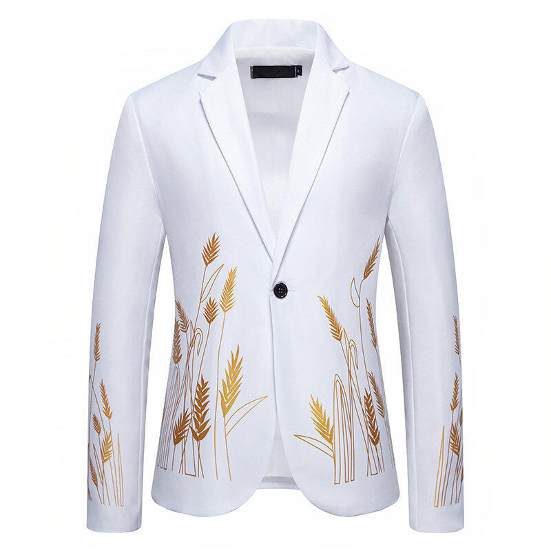 Herren eleganter Blazer mit floralen Stickereien