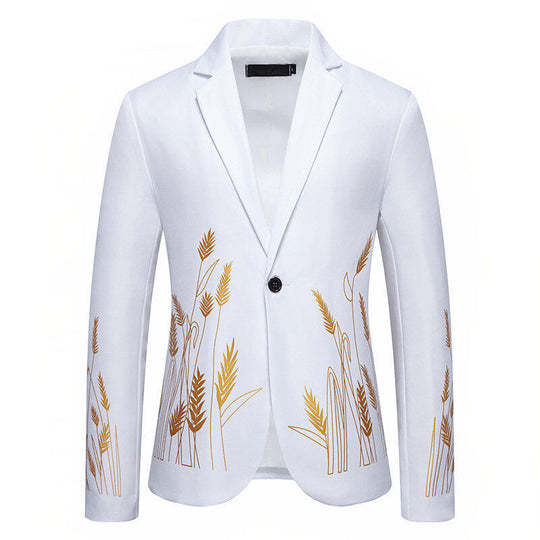Herren eleganter Blazer mit floralen Stickereien