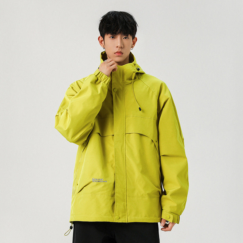 Herren Technische Kapuzen-Softshelljacke mit hohem Kragen und verstellbarem Saum Shop Nory