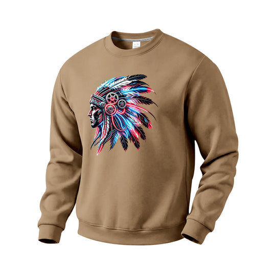 Herren Sweatshirt mit detailreichem Federschmuck-Print Shop Nory