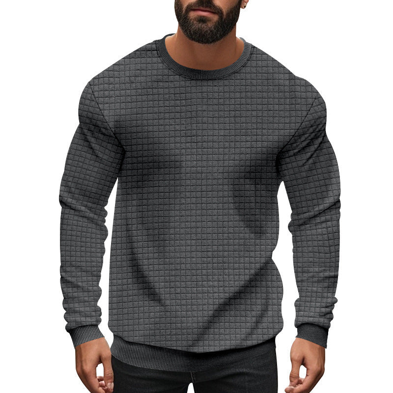 Herren Langarm-Sweatshirt mit strukturiertem Design und elastischen Bündchen Shopnory