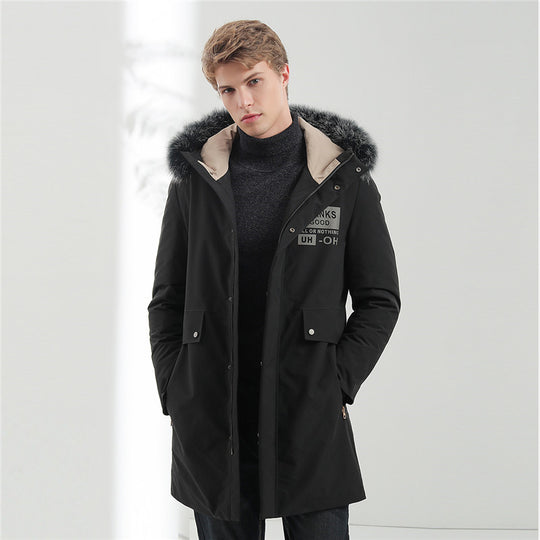 Herren Urbaner Winterparka mit abnehmbarer Kunstfellkapuze, thermoisolierender Steppfutterlage und verdecktem Reißverschluss Shop Nory