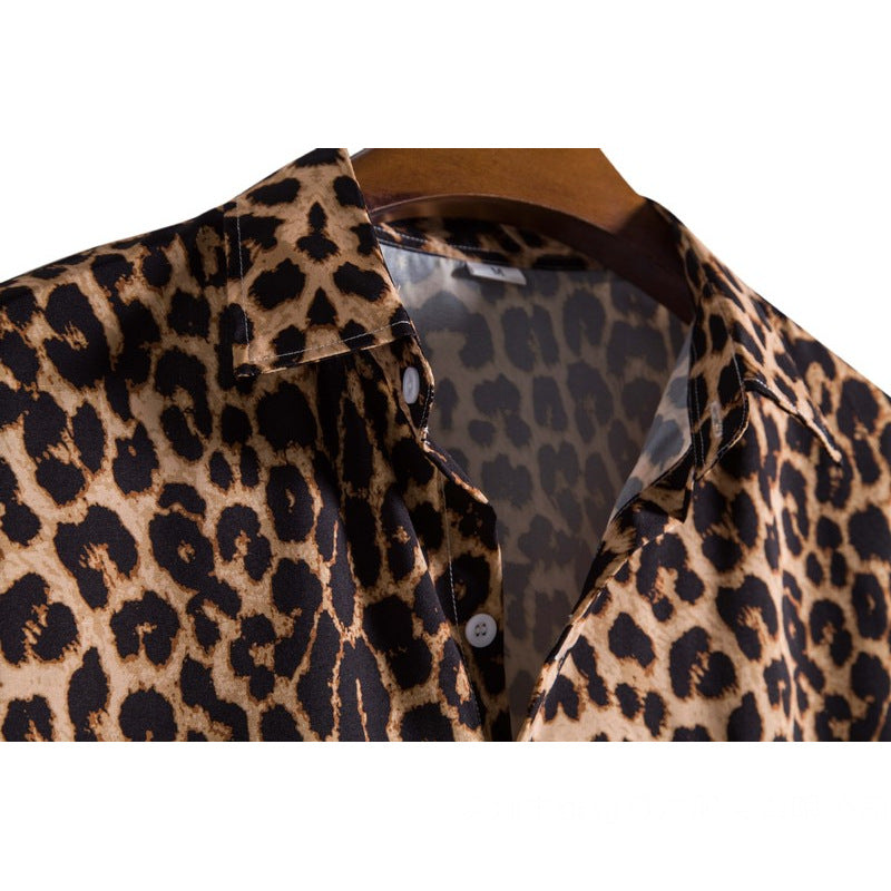 Damen Kurzarmhemd im Leopardenmuster Shopnory