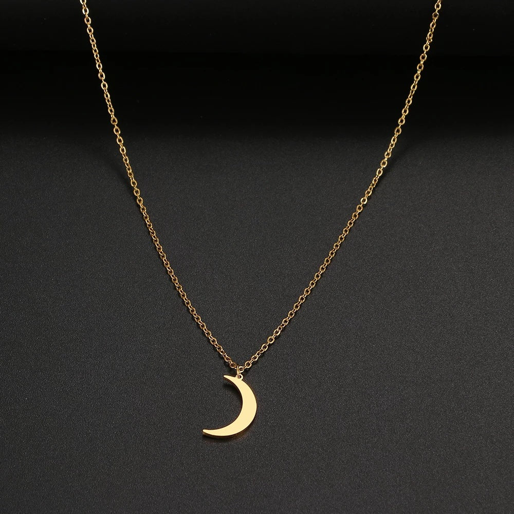 Damen Halskette mit mondförmigem Anhänger aus hochwertigem Edelstahl Shop Nory