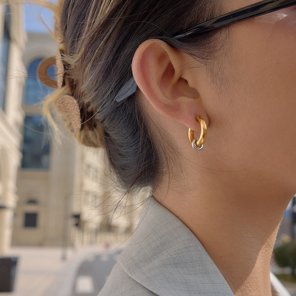 Damen Creolen Ohrstecker aus hypoallergenem Edelstahl mit elegantem Design Shop Nory