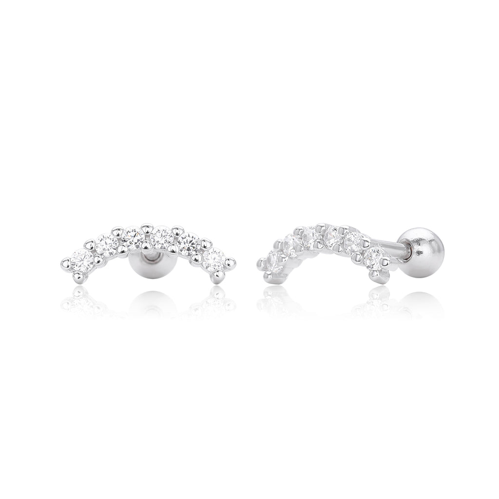 Damen Ohrstecker mit eleganter Bögen-Design aus 925 Sterling Silber Shop Nory