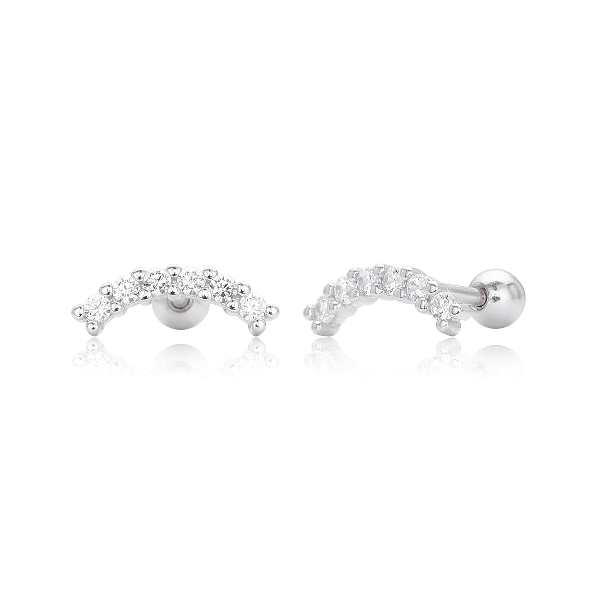 Damen Ohrstecker mit eleganter Bögen-Design aus 925 Sterling Silber Shop Nory