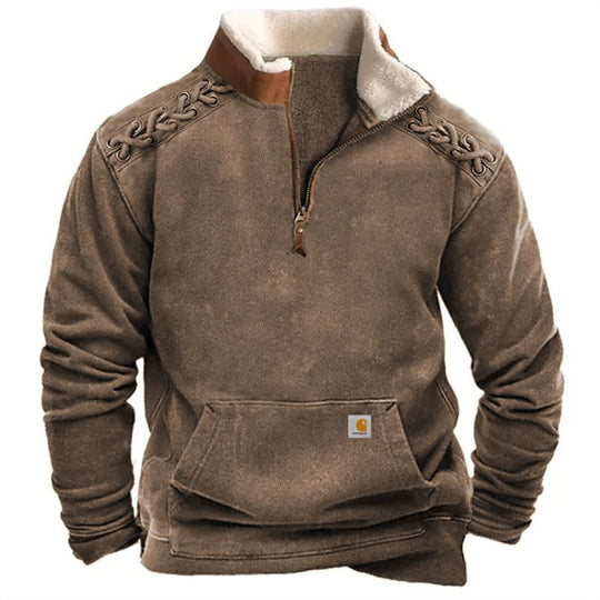 Herren Wärmender Fleece-Pullover mit Stehkragen Shop Nory