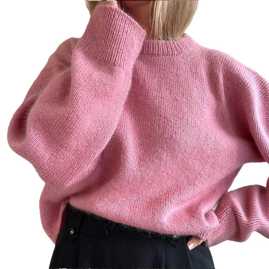 Damen Oversized Mohair-Mix Pullover mit weiter Silhouette und gerippten Bündchen Shop Nory