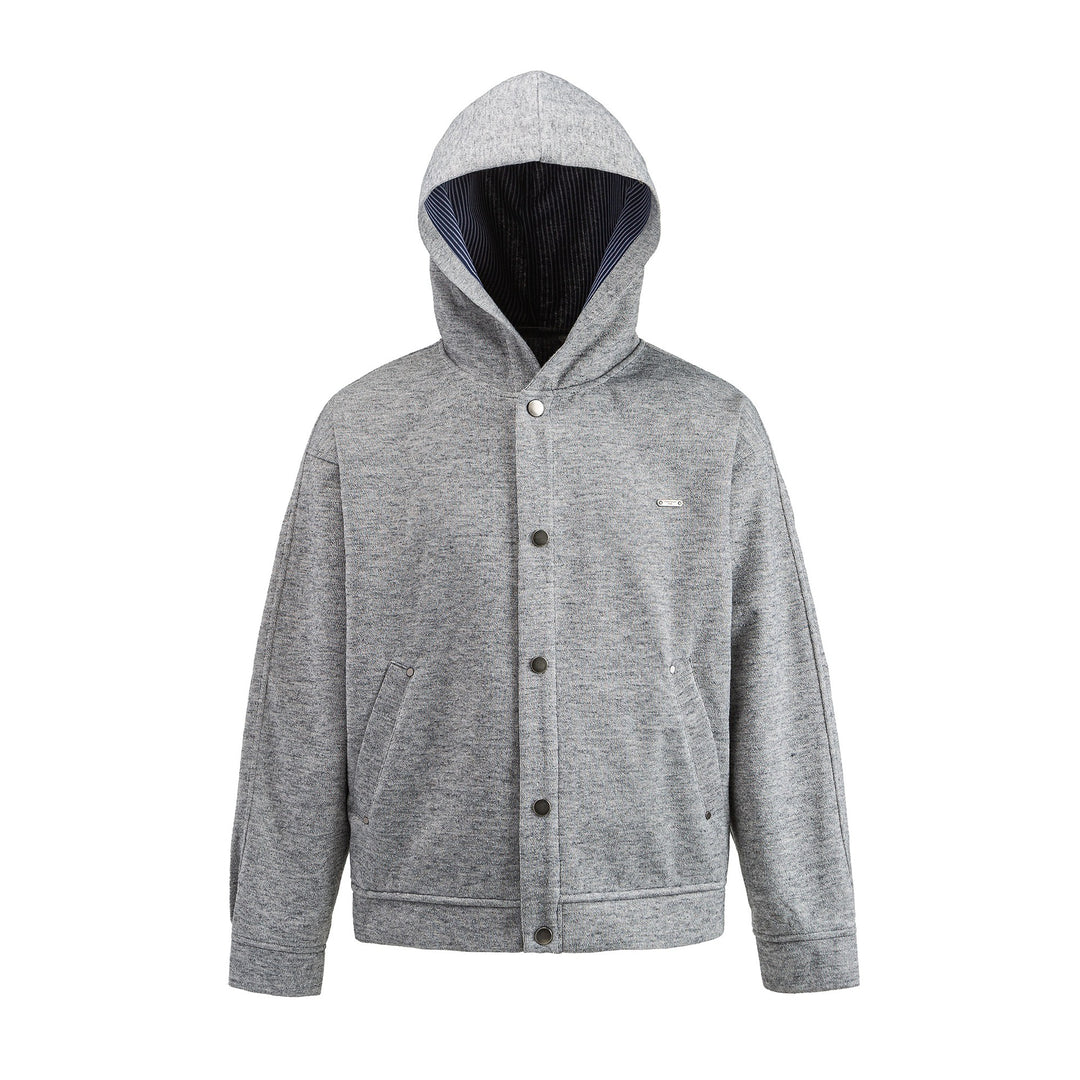 Unisex Kurz geschnittene Boxy-Kapuzenjacke aus Sweat mit Druckknopfblende und Eingrifftaschen Shop Nory
