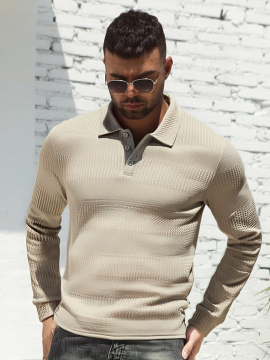 Herren Langarm Poloshirt