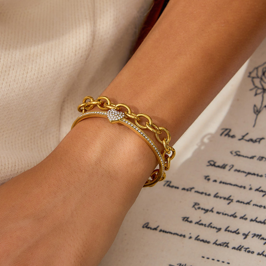 Damen Armband mit luxuriösem Kettendesign aus hypoallergenem Edelstahl Shop Nory