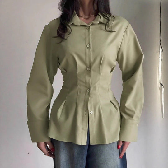 Damen Tailliertes Hemd mit Wiener Nähten, betonter Taille und extraweiten Manschetten Shop Nory