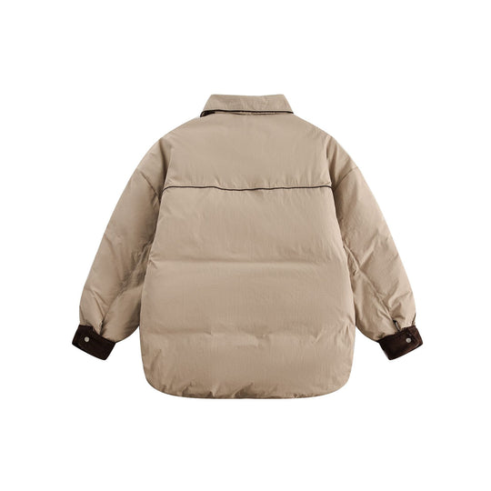 Unisex Kurz geschnittene gesteppte Blousonjacke mit Hemdkragen und Cordbündchen Shop Nory