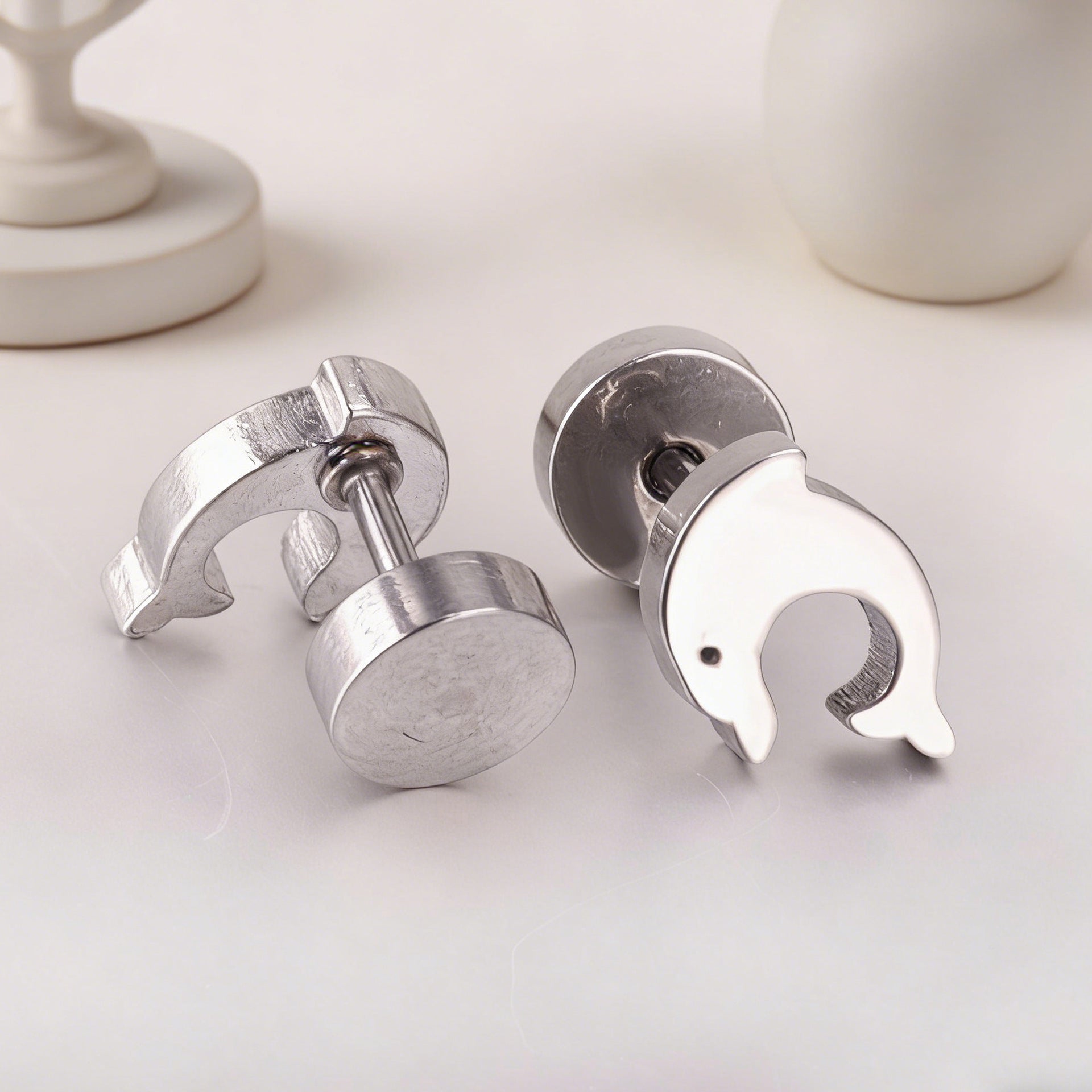 Damen Edelstahl Ohrstecker im Delfin-Design Shop Nory