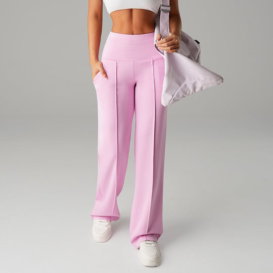 Damen High‑Waist Palazzo‑Sweatpants mit Bügelfalte und Komfortbund Shop Nory