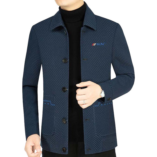 Herren Leichtes strukturiertes Übergangsjackett mit Hemdkragen und aufgesetzten Taschen Shop Nory