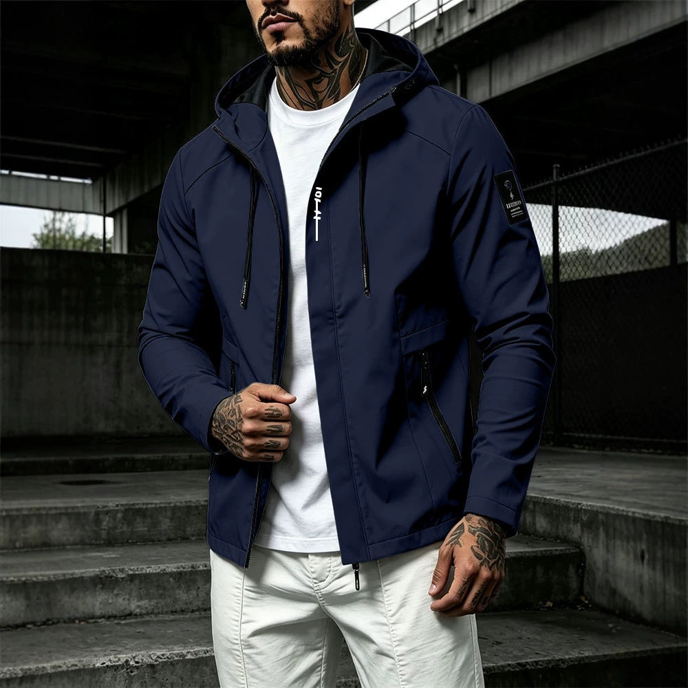 Herren Wasserabweisende Softshell-Jacke mit Kapuze und verdecktem Reißverschluss Shop Nory