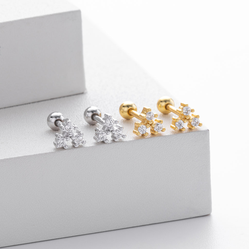 Damen Ohrstecker mit funkelndem 5A Zirkon aus hochwertigem 925 Sterling Silber Shop Nory